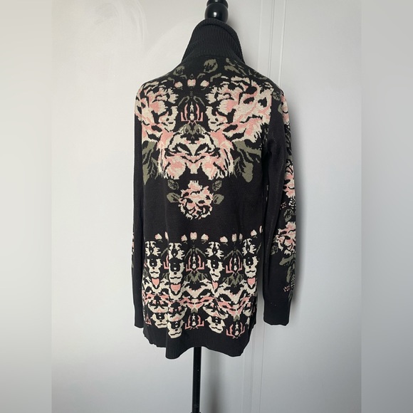 ANTHROPOLOGIE staring at stars floral open front knit cardigan size medium - Picture 8 of 9